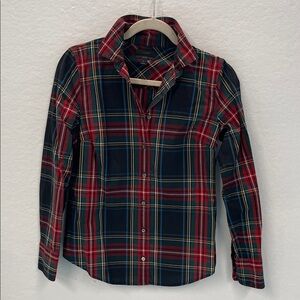 J. Crew Red / Navy  Plaid Shirt